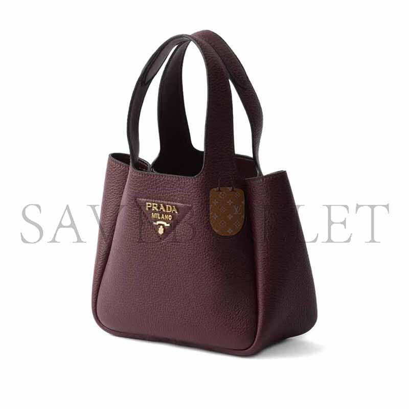PRADA LEATHER MINI HANDBAG WITH TOP HANDLE 1BA349 (18*16*10cm)